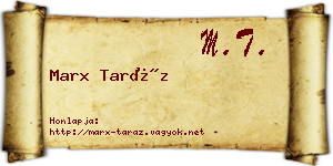 Marx Taráz névjegykártya